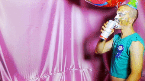 Celebrating Birthday Drinking Beer GIF