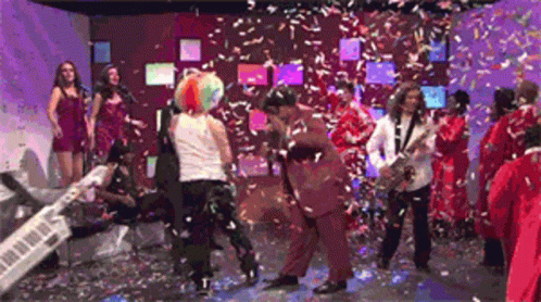 Celebrating In The Set GIF