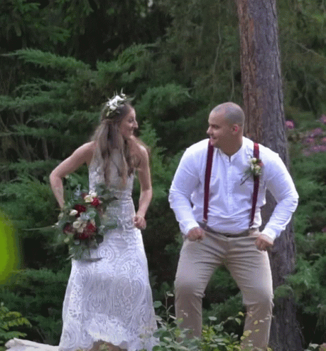 Wedding Couple Celebrating GIF