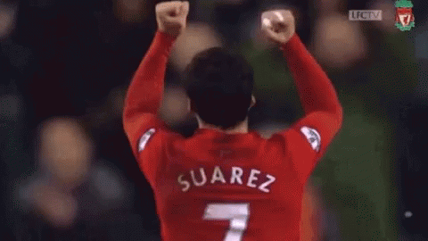 Celebrating Luis Suarez GIF