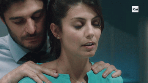 Celebrities Lino Guanciale And Alessandra Mastronardi Sensual Massage GIF