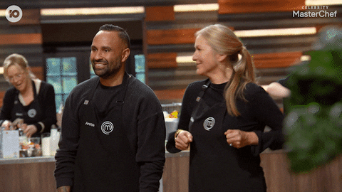 Celebrity Master Chef Contestants Chicken Dance GIF