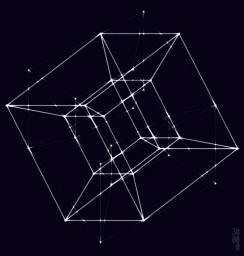 Celestial Twirling Tesseract Outer Space GIF