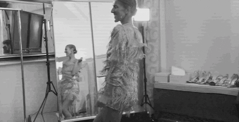 Celine Dion Dancing In Mirror GIF