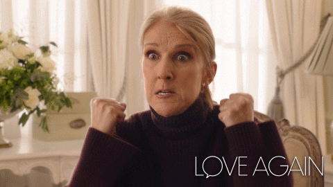 Celine Dion Exaggerating Reaction GIF