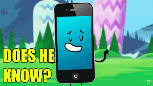 Cell Phone Cartoon Saying Does He Know