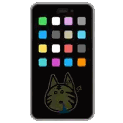 Cell Phone With Cartoon Cat