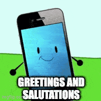 Cell Phone With Face Greetings And Salutations GIF