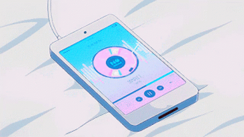 Cell Phone With Music App Open