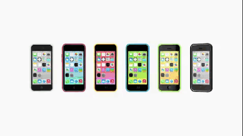 Cell Phones With Different Colors And Dots GIF