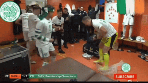 Celtic Football Club Celebrating Premiership Win GIF