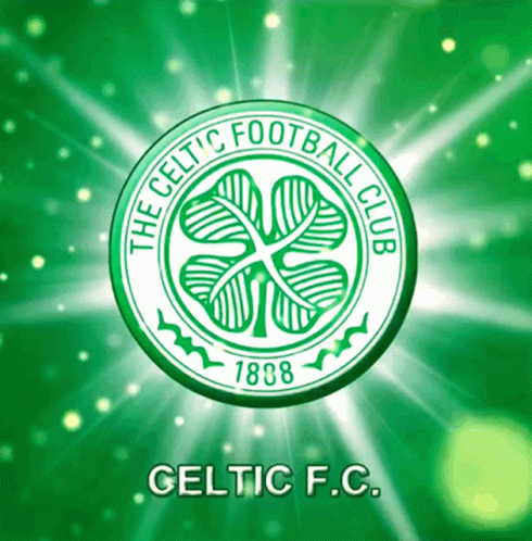 Celtic Football Club Logo With Four Leaf Clover GIF
