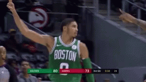 Celtics Jayson Tatum Pointing Up GIF