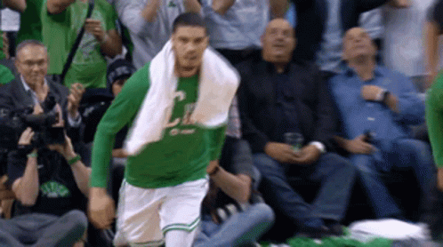 Celtics Jayson Tatum Running Chest Bump GIF