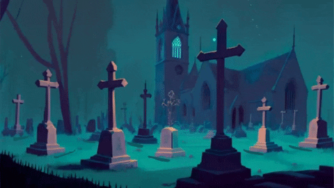 Cemetery At Night Spooky Back From The Dead GIF