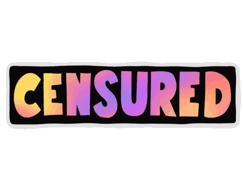 Censored Sticker on Black Background