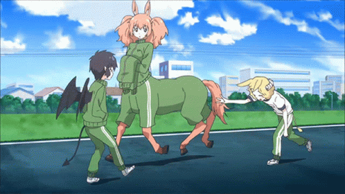 Centaur Pushed by Two Kids