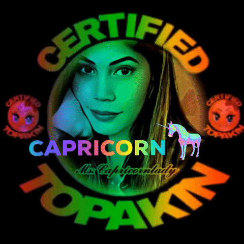 Certified Capricorn Sign With Woman's Face GIF