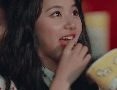 Chaeyoung Eating Popcorn In A Movie GIF