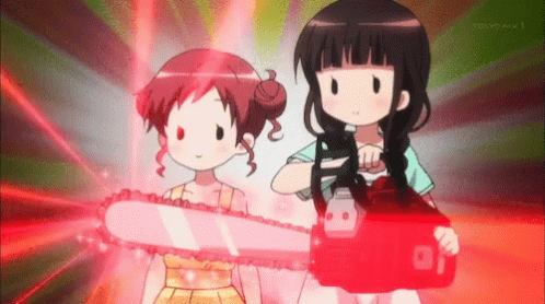 Chainsaw Blade Laser Light Cute Anime GIF