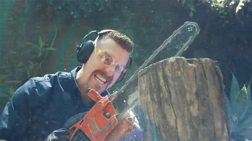 Chainsaw Crazy Evil Logging GIF