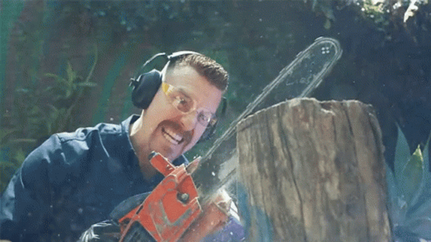 Chainsaw Crazy Evil Logging GIF