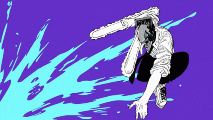 Chainsaw Man Denji Neon Art GIF