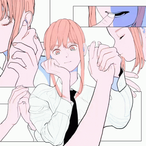 Chainsaw Man Makima Clasping GIF