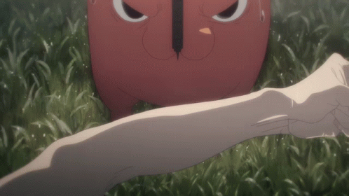 Chainsaw Man Pochita Biting Arm GIF