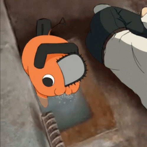 Chainsaw Man Pochita Drinking Water GIF