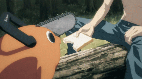 Chainsaw Man Pochita Eating Bread GIF