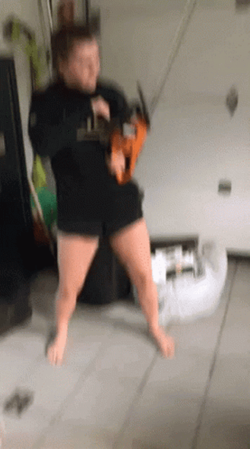 Chainsaw Tool Crazy Face GIF