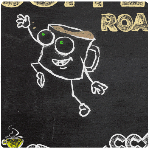 Chalk Drawing Coffee Glass GIF