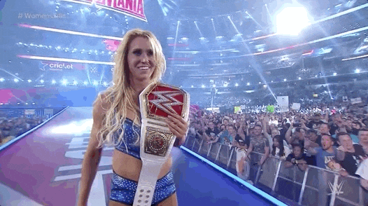 Champ Is Here Charlotte Flair On Stage GIF
