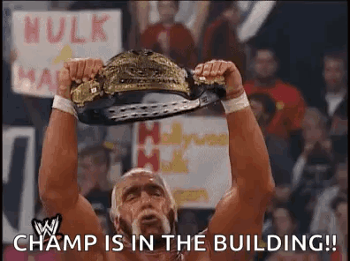 Champ Is Here Hulk Hogan Lifting Belt GIF