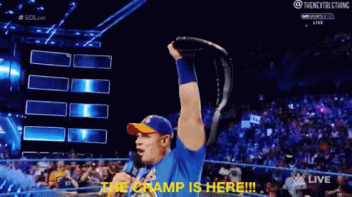 Champ Is Here John Cena Talking On Microphone GIF