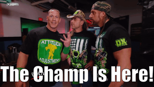 Champ Is Here John Cena With Other Guys GIF