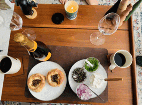 Champagne Bottle on Wooden Table