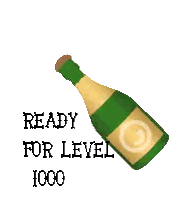 Champagne Bottle Poured Ready for Level 1000