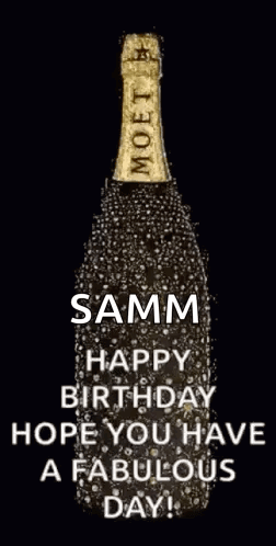 Champagne Bottle Saying Happy Birthday