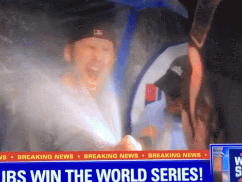 Champagne Celebration After Cubs Win World Series GIF