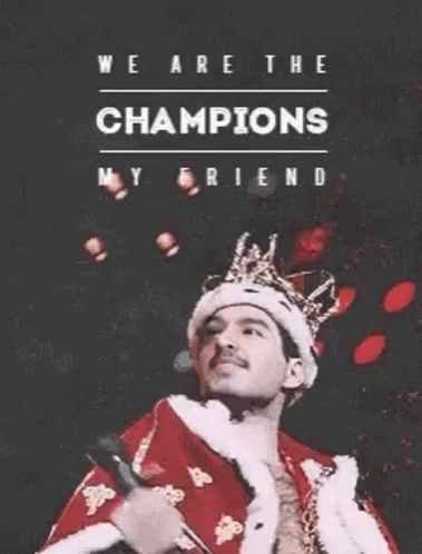 Freddie Mercury Champion GIF
