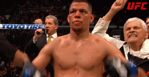 Champion Nate Diaz Raise Hands GIF