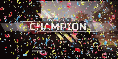 Champion Word Surrounded by Confetti