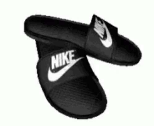 Chancla Nike Black Slippers Sandals Animated GIF