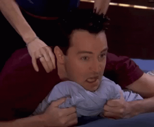 Chandler Bing Back Pain Massage GIF