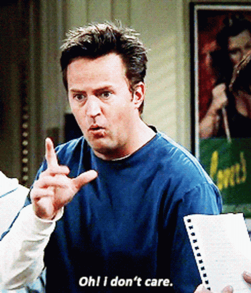 Chandler Bing Dont Care GIF