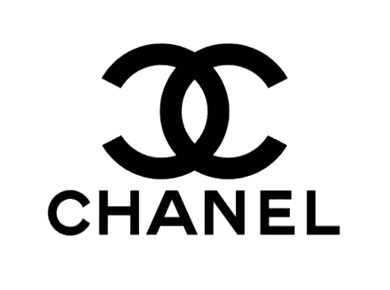 Chanel Black and White Logo With White Outline