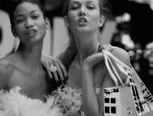 Chanel Iman And Karlie Kloss Smile GIF