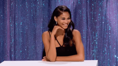 Chanel Iman Demure Giggling GIF